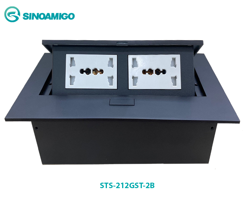 Bộ ổ cắm âm bàn nắp bật mầu đen SinoAmigo STS-212GST-2B mầu đen